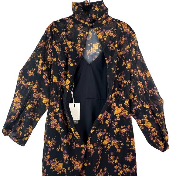 C/Meo Collective Ink Botanic Heart Breaker Boho Mini Dress Size 4 NWT - Picture 7 of 14